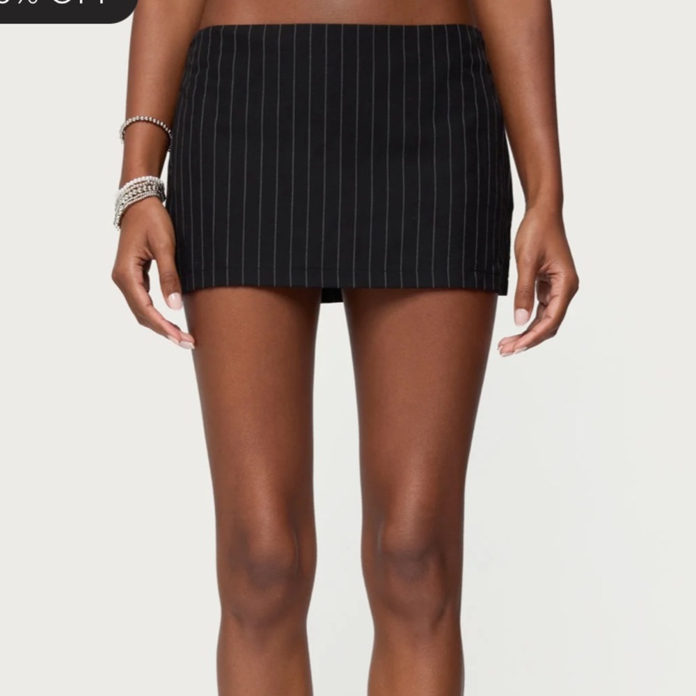 Edikted Pinstripe Mini Skirt